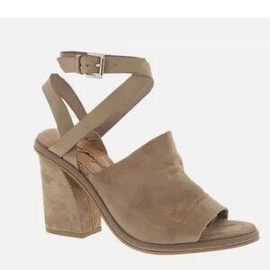 Free People See Ya There Suede Sandals Ankle Buckle Chunky Heels Size 41 10 US
